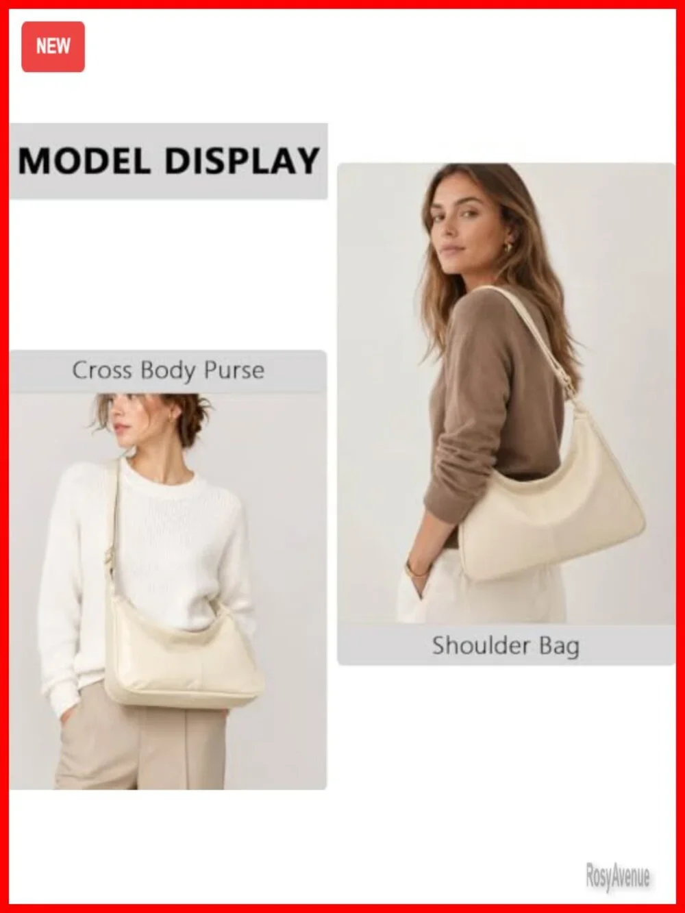 Ultra-Soft Vegan Leather Slouchy Hobo Bag Women Shoulder Tote